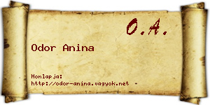 Odor Anina névjegykártya